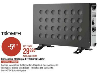 Triomph convecteur électrique etf1822 gris/noir