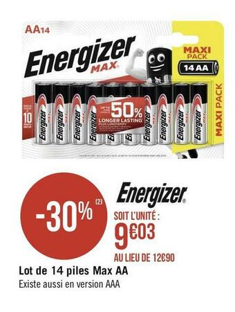 Energizer lot de 14 piles max aa