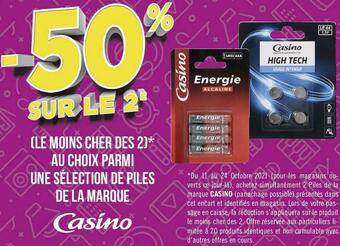 Casino bon plan sur une sélection de piles de la marque casino