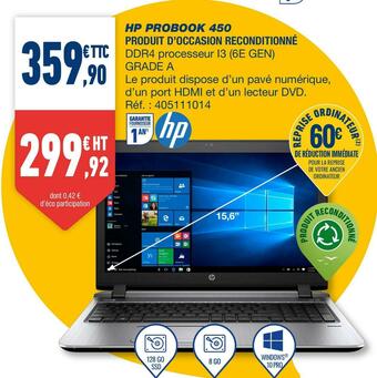 Bureau Vallée Hp probook 450 offre