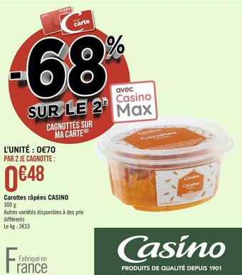 Casino carottes râpées