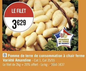 Pomme de terre de consommation à chair ferme