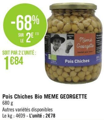 Meme georgette pois chiches bio