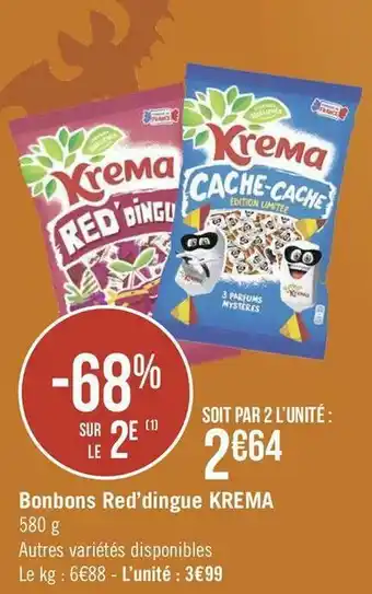 Géant Casino Krema bonbons red’dingue offre