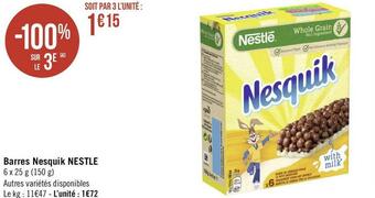Géant Casino Nestle barres nesquik offre