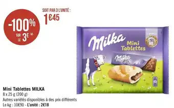 Géant Casino Milka mini tablettes offre