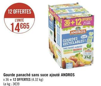 Andros gourde panaché sans suce ajouté