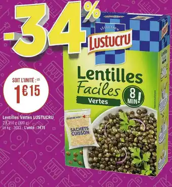 Géant Casino Lustucru lentilles vertes offre