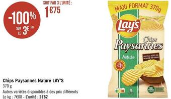 Géant Casino Lay’s chips paysannes nature offre