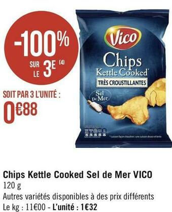 Géant Casino Vico chips kettle cooked sel de mer offre