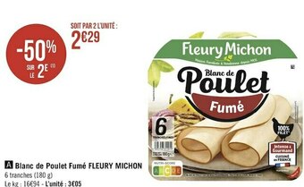 Fleury michon blanc de poulet fumé
