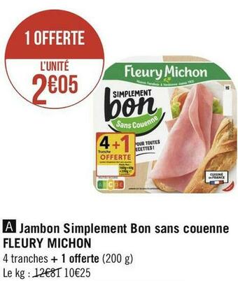 Fleury michon jambon simplement bon sans couenne