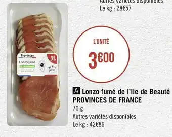 Provinces de france lonzo fumé de l’ile de beauté