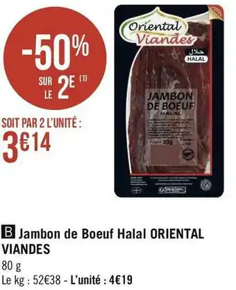 Oriental viandes jambon de boeuf halal