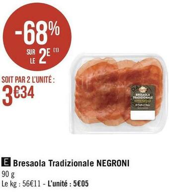 Géant Casino Negroni bresaola tradizionale offre