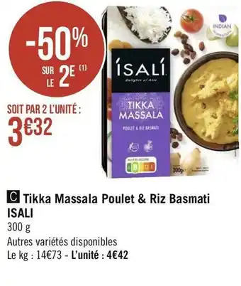 Isali tikka massala poulet & riz basmati