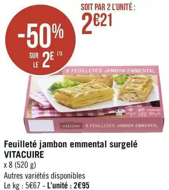 Géant Casino Vitacuire feuilleté jambon emmental surgelé offre