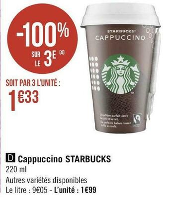 Géant Casino Starbucks cappuccino offre