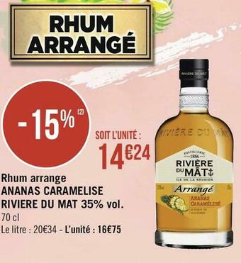 Rivière du mat rhum arrange ananas caramelise 35% vol.