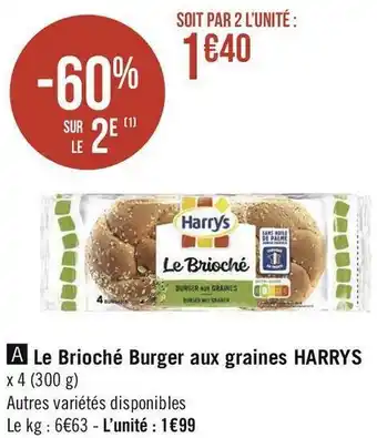 Harrys le brioché burger aux graines