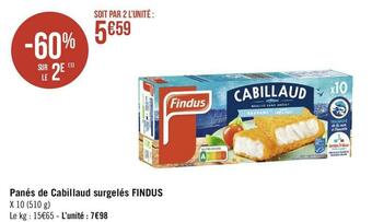 Géant Casino Findus panés de cabillaud surgelés offre