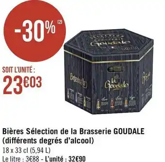 Goudale bières sélection de la brasserie (différents degrés d’alcool)