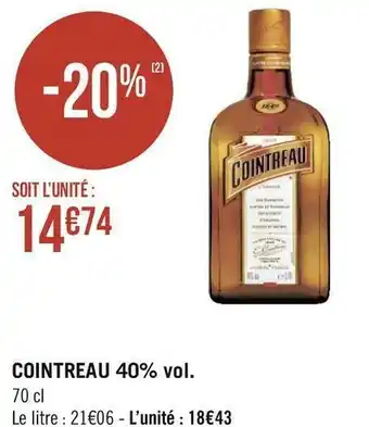 Géant Casino Cointreau cointreau 40% vol. offre