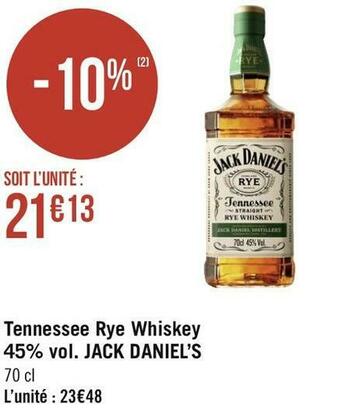 Jack daniel’s tennessee rye whiskey 45% vol.