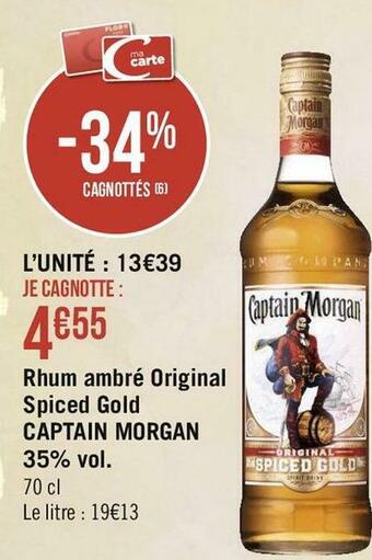 Captain morgan rhum ambré original spiced gold 35% vol.