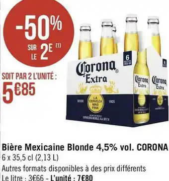 Géant Casino Corona bière mexicaine blonde 4,5% vol. offre