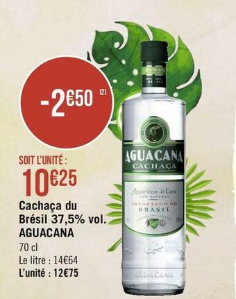 Aguacana cachaça du brésil 37,5% vol.