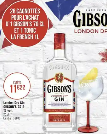 Géant Casino Gibson’s london dry gin 37,5 % vol. offre