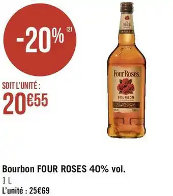 Géant Casino Four roses bourbon 40% vol. offre