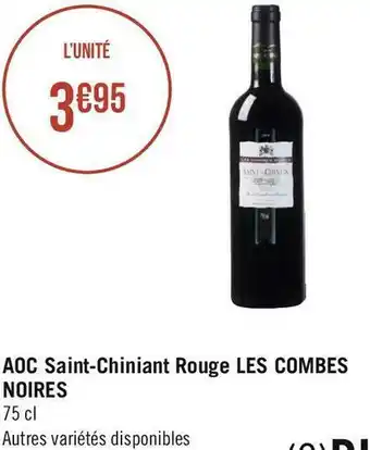 Les combes noires aoc saint-chiniant rouge