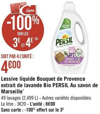 Persil lessive liquide bouquet de provence extrait de lavande bio au savon de marseille*
