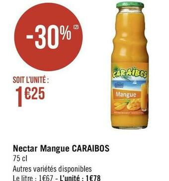 Géant Casino Caraibos nectar mangue offre