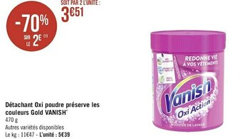 Vanish détachant oxi poudre préserve les couleurs gold*