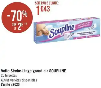 Géant Casino Soupline voile sèche-linge grand air offre