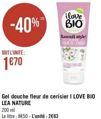 Lea nature gel douche fleur de cerisier i love bio