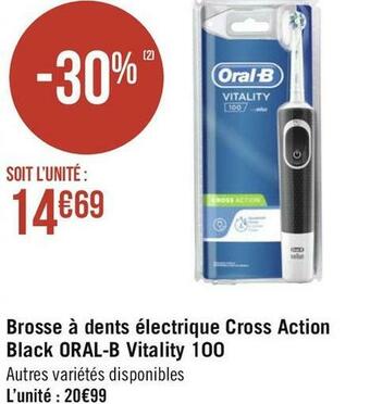 Géant Casino Oral-b brosse à dents électrique cross action black vitality 100 offre