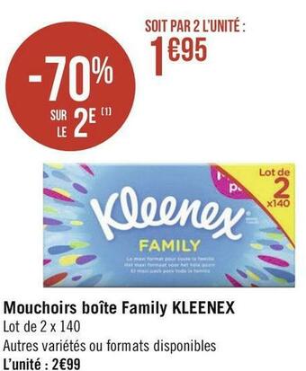 Kleenex mouchoirs boîte family