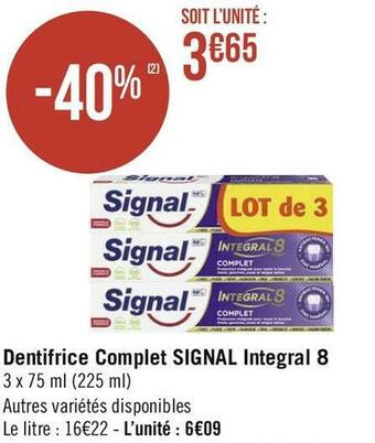 Signal dentifrice complet integral 8