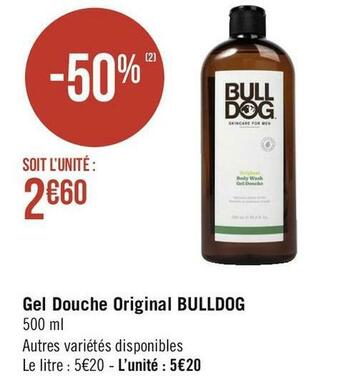 Géant Casino Bulldog gel douche original offre