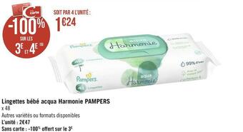 Pampers lingettes bébé acqua harmonie