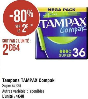 Géant Casino Tampax tampons compak offre
