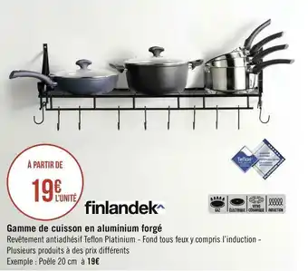 Finlandek gamme de cuisson en aluminium forgé
