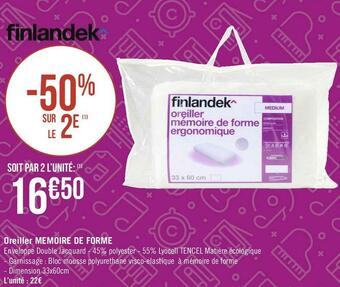 Géant Casino Finlandek oreiller memoire de forme offre