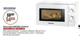 Géant Casino Severin micro-ondes mw7890.142 blanc offre