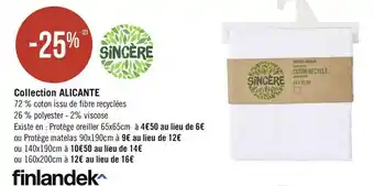 Sincère bon plan sur la collection alicante
