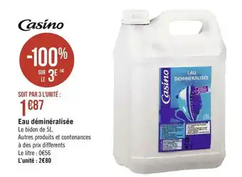 Casino eau déminéralisée